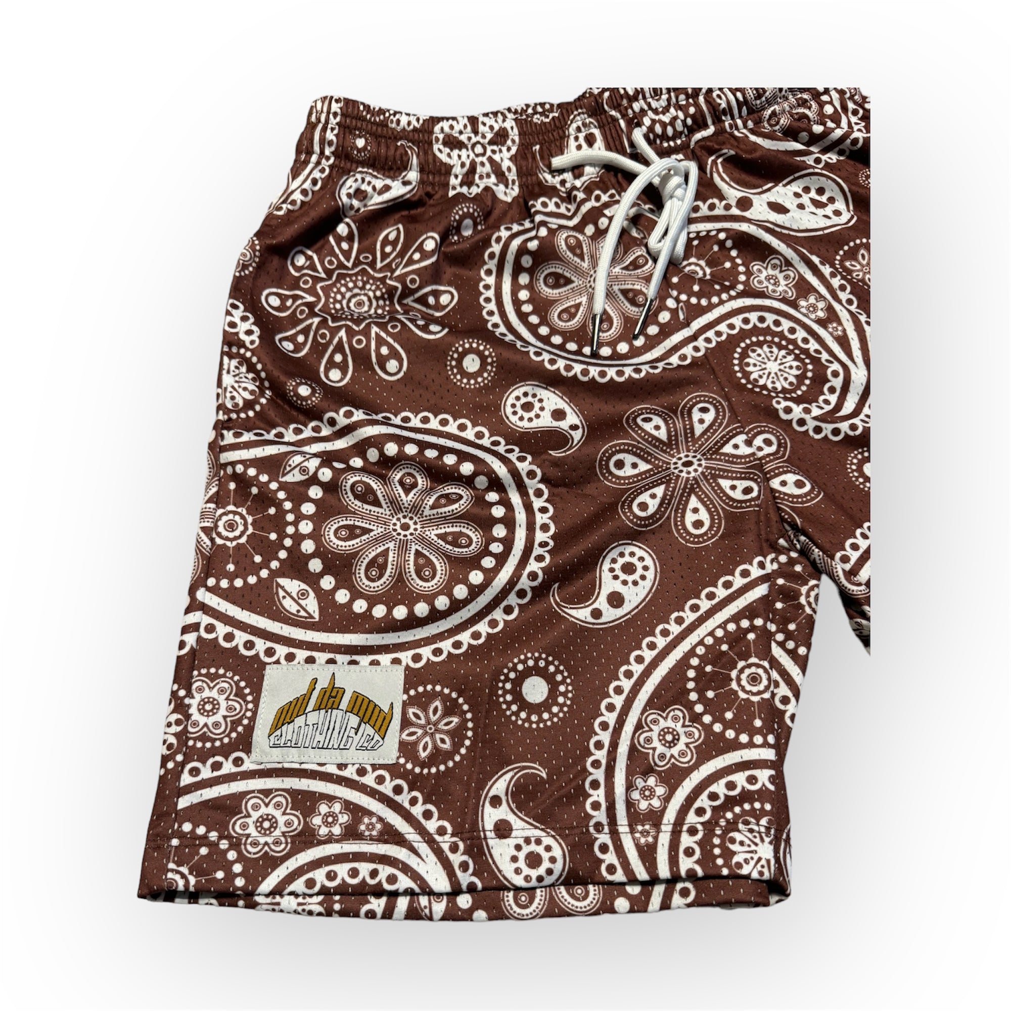 BROWN BANDANNA SHORTS