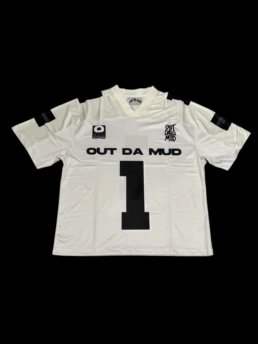 CREAM/BLACK FOOTBALL JERSEY