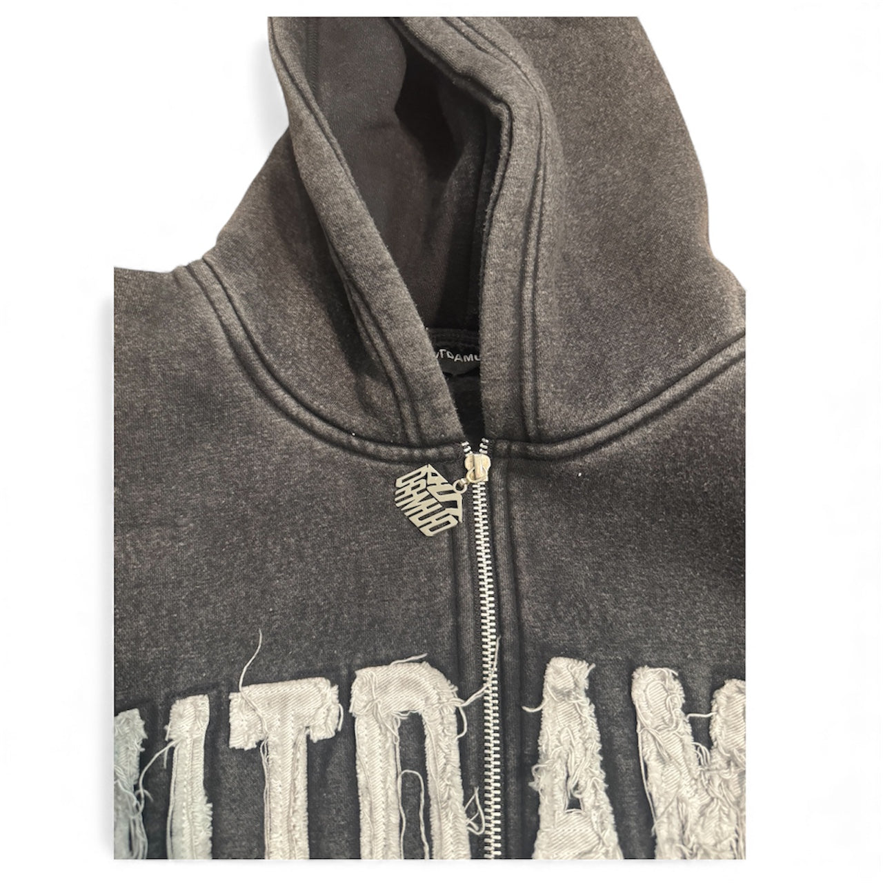DISTRESSED ACID WASHED HOODIE